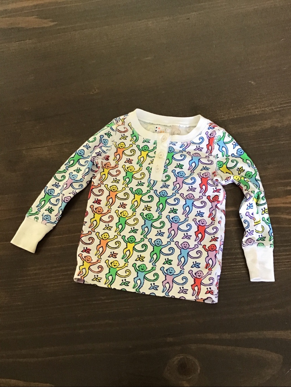 Roller Rabbit Multicolor Monkey Henley pajama top 12-18 mo